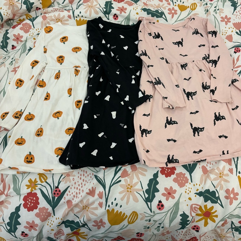 Old Navy Toddler Girl’s Halloween Long Sleeve Dress Lot (3) Size 5T